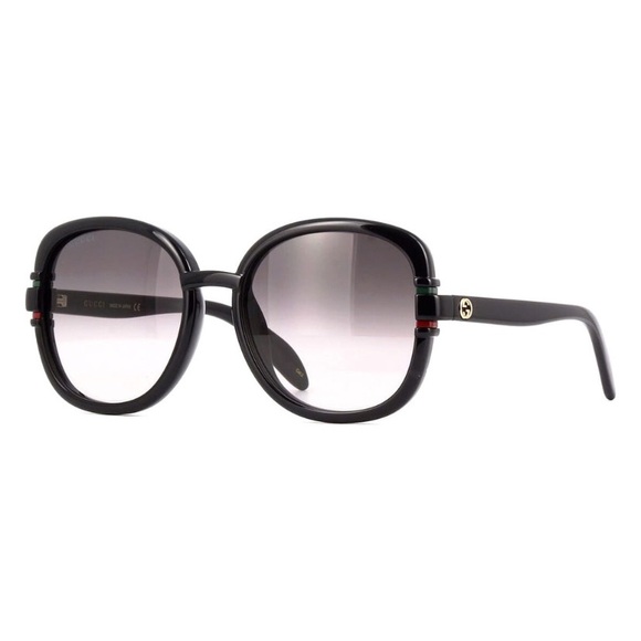 NEW GUCCI BLACK GREY SUNGLASSES GUCCI OVERSIZED WOMEN EYEWEAR - Picture 2 of 5